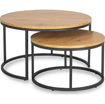 Konferenční stolek JAKS Sada 2 konferenčních stolků Delia Max zlatý dub