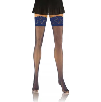 Dámské punčochy Samodržící punčochy z jemné síťoviny Sesto Senso M/L Modrak