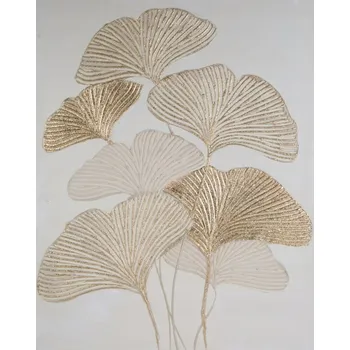 Obraz Ručně malovaný obraz na plátně - listy jinanu dvoulaločného (Ginkgo Biloba) 80x100 cm