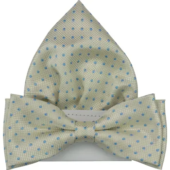 Motýlek Smetanový pánský motýlek s puntíky včetně kapesníčku