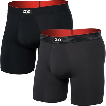 Boxerky Boxerky Saxx Multi-Sport Mesh Boxer Brief Fly 2Pk Velikost: L / Barva: černá/šedá