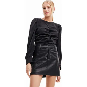 Oblečení a móda Halenka Desigual 23WWBW32 WOMAN WOVEN BLOUSE LONG SLEEVE černá 99X, vel. S