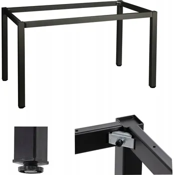 Jídelní stůl Kovový rám na stůl Stema 76x76x72,5 cm černý