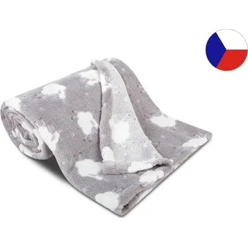 deka Luxusní dětská deka 100x150 Ovečky světle šedé 300g