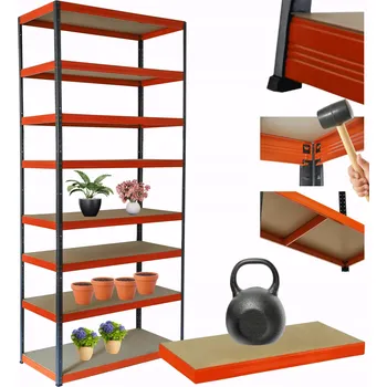 Dílenský regál Kovový regál skladový stojan HELIOS 270x90x30cm 8 polic x 175kg NOSNOST