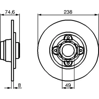 Brzdový kotouč Brzdový Kotouč; Zadní BOSCH (0986478557)