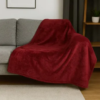 deka Mikroplyšová deka 140 x 200 cm basic - červená