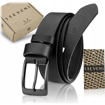 Opasek PÁNSKÝ KOŽENÝ PÁSEK KE KALHOTÁM KALHOTÁM STEVENS ČERNÝ Q1-Y