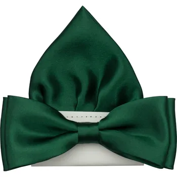 Motýlek Smaragdově zelený pánský motýlek lesklý s kapesníčkem