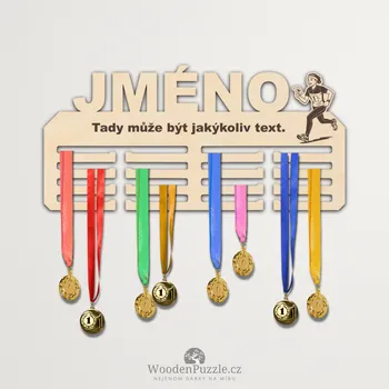 věšák na medaile WoodenPuzzle.cz Věšák na medaile - orientační běh - žena Velikost: 30 cm