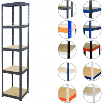 Dílenský regál Kovový skladový regál MODO24 213 x 35 x 35 cm, nosnost až 175 kg na polici