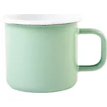 OLYMP Olymp, Jihočeský plecháček, smaltovaný hrnek 8 cm, 0,4 l, mátový s bílým lemem 219/08c
