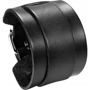 Náramek Kožený, široký náramek, kůže, široký řemínek k hodinkám 22 mm - černý