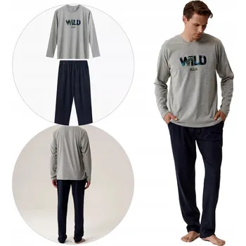 Pánské pyžamo Atlantic pánské pyžamo ATLANTIC NMP-392/SZM/GRA dlouhý rukáv, velikost L