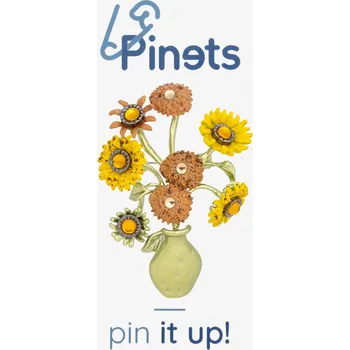 Obraz Brož slunečnicová kytice květin ve váze umělecká vintage