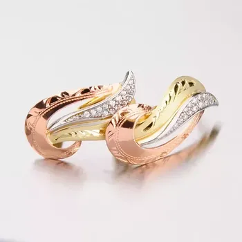 Náušnice Dámské náušnice žluté zlato 585 klasik se zirkony 52NK-3111