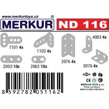 Stavebnice Merkur Merkur náhradní díly ND116 drobné spojovací součástky