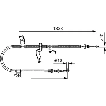 Lanko parkovací brzdy Brzdové Lanko - Levé; Parkovací Brzda BOSCH (1987482053)