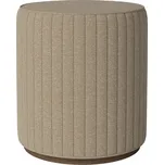 Bolia Béžový čalouněný taburet Rigato 40 cm s tmavou dubovou podstavou