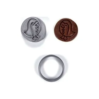 Razítko Ptáček s kravatou razítko s vykrajovátkem