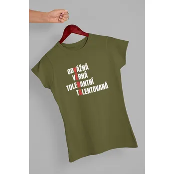 Dámské tričko Dámské tričko Charakteristika Věra Barva: Khaki, Velikost: S