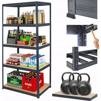 Dílenský regál Kovový regál do skladu PREMIUM HELIOS 180x90x40 cm, 5 polic, nosnost 350 kg/police - ODOLNÝ