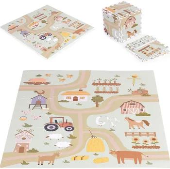 Koberec Velká pěnová podložka EVA pro děti farma 90,5x90,5 cm 21 dílů ECOTOYS