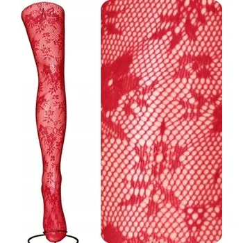 Dámské punčochy Vzorované Punčocháče Calzamia FLORAL 40 DEN červené ROSSO, velikost 2