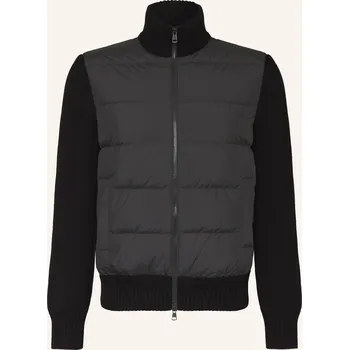 Pánská bunda Moncler Pánská Péřová Bunda Tricot Ze Směsi Materiálů, černá, 50