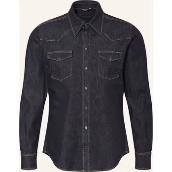 Pánská košile Dolce & Gabbana Pánská Džínová Košile Slim Fit, tmavě modrá, 40