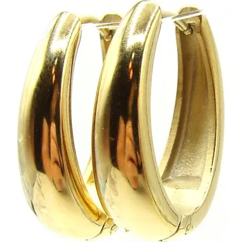 Náušnice Steel Jewelry Náušnice HLADKÉ OVÁLKY GOLD z Chirurgické oceli NS250143 dárkové balení zdarma