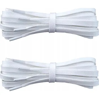 Vrták Bavlněné tkaničky do bot ploché voskované bílé 100 cm 5 mm 2 ks