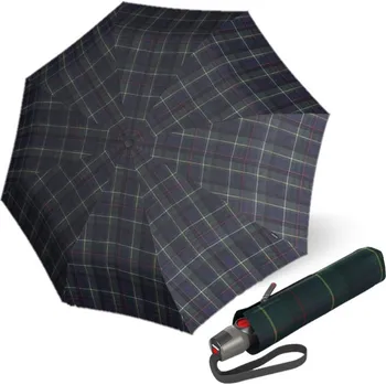 Deštník KNIRPS T.200 CHECK HUNTER - elegantní dámský plně automatický deštník