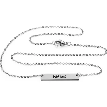 Řetízek Řetízek s přívěskem a gravírováním - Vlastní text Barva: Stříbrná