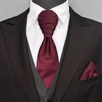 Kravata Vínově červená svatební kravata s proužky