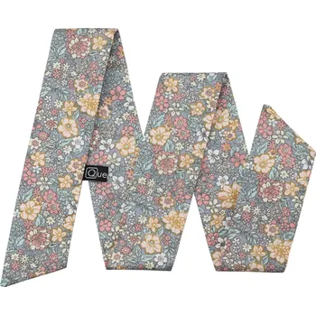 Stuha Šedo modrá dámská stuha s barevnými květy