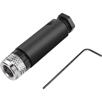 Elektrický konektor LaskaKit_cz Průmyslový konektor M8 Female šroubovací přímý, kabel Počet pinů: 4P