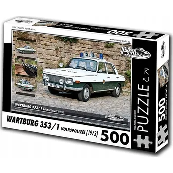 Puzzle Puzzle RETRO AUTA 500 dílků RETRO-AUTA© Puzzle č. 79 - WARTBURG 353/1 Volkspolizei (1973) 500 dílků