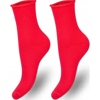 Dámské ponožky Ponožky dámské hladké bez komprese ČERVENÉ Milena (37-41)