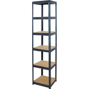 Dílenský regál Kovový skladový regál Wamar 196 x 35 x 35 cm, nosnost až 175 kg na polici