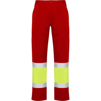 ROLY Pánské reflexní kalhoty Naos Velikost: 56, Barva: sytě červená/svítivě žlutá (601221)