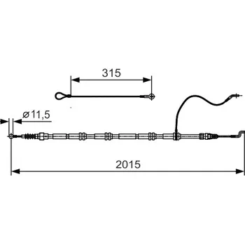 Lanko parkovací brzdy Brzdové Lanko - Levé; Parkovací Brzda BOSCH (1987482015)