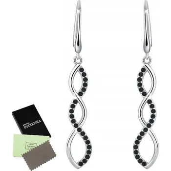 Náušnice STŘÍBRNÉ NÁUŠNICE DÁMSKÉ VISACÍ RHODIOVANÉ SPIRÁLY