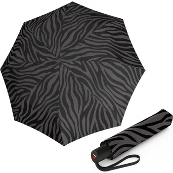 Deštník KNIRPS A.200 MEDIUM DUOMATIC Zebra Black - elegantní dámský plnoautomatický deštník