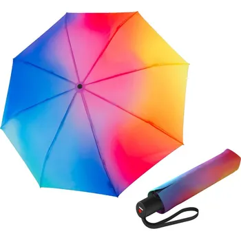 Deštník KNIRPS A.200 MEDIUM DUOMATIC Rainbow - elegantní dámský plnoautomatický deštník