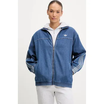 Dámská bunda Džínová bunda adidas Originals Denim Os TT modrá barva, přechodná, oversize, JY2896, S, 55X