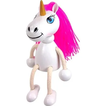 Figurka KROKIDO Jednorožec - ručně malovaná dřevěná figurka