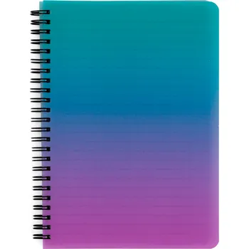 Sešit Twin wire blok A5 PP Ombre, 60 listů, linka, růžová