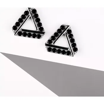 Náušnice Fiorine Black - stříbrné náušnice s černými zirkony