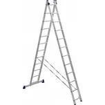 ALUMET Alumet, univerzální 2-dílný žebřík, 2x14 příček, 33 x 394 cm, max. 150 kg, 5 let záruka